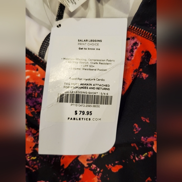 NWT Fabletics Floral Salar Legging Mid Rise Moisture Wicking Workout Size S - Picture 6 of 11